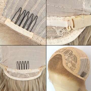 Heberac Blonde Gold Synthetic Lace Front Wigs 13x3 body wave pre plucked Natural Hairline loose wave hd lace front wigs water wave Glueless lace front wig hair for Black Women