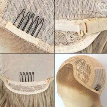 Heberac Blonde Gold Synthetic Lace Front Wigs 13x3 body wave pre plucked Natural Hairline loose wave hd lace front wigs water wave Glueless lace front wig hair for Black Women