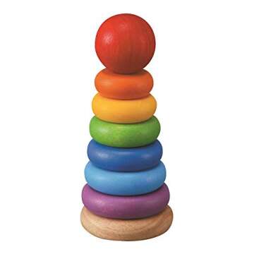 Amazon Basics Wooden Motor Skills Play Set – Hammer Peg, Stacking Ring, Fruits & Vegetables, Puzzle Gears – For 2+ Years, Multicolor