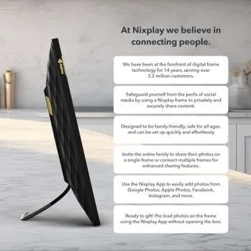 Nixplay WiFi 10.1" Touch Screen Digital Picture Frame I Easy Set Up I Create Family Shared Playlists I Perfect Digital Picture Frame for Gifting I Securely Share Photos/Videos via Email or App