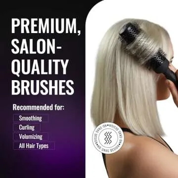 Ergo Ceramic Ionic Round Brush for Blow Out - Salon Quality Hair Brushes for Women - Roller Brush fo...