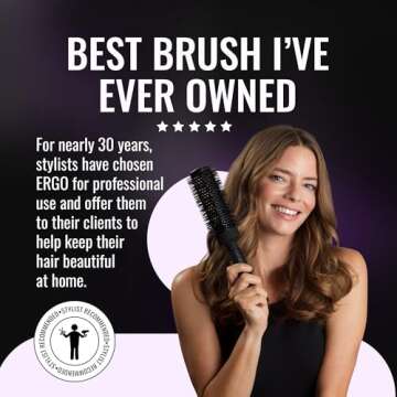 Ergo Ceramic Ionic Round Brush for Blow Out - Salon Quality Hair Brushes for Women - Roller Brush for Blow Drying, Wet and Dry Hair Styling, Volumizing Hair Care - ER65: 2.5"