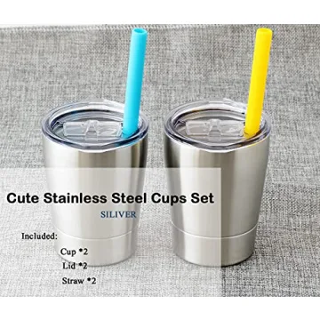 Colorful PoPo Kids Cups 2 Pack - Insulated Tumbler for Toddlers