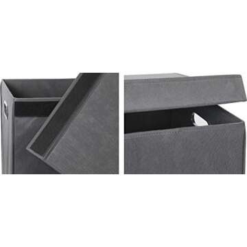 Simple Houseware Double Laundry Hamper with Lid and Removable Laundry Bags, Dark Grey