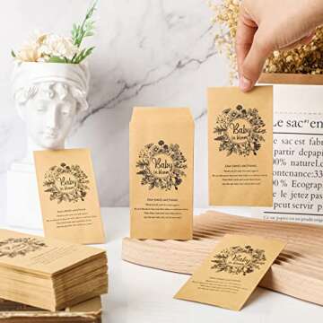 Fumete Baby Shower Seed Packet - 100 Self Adhesive Envelopes