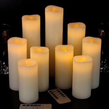 Vinkor Flameless Candles with Remote Timer and Brightness Control