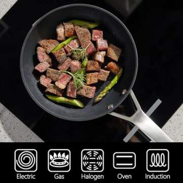 MSMK Non Stick Frying Pans Set - 10 & 12 Inch Skillets for Healthy Cooking, PFOA Free