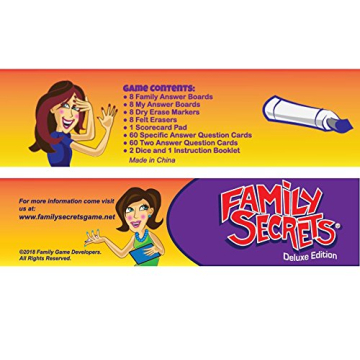 Family Secrets - The Perfect Cross-Generational Family Game. Opens Up Uninhibited Dialogue Between Kids / Teens & Adults / Parents. Deluxe Edition.
