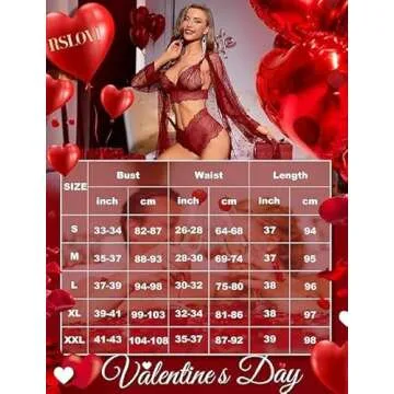 RSLOVE Women Sexy Lingerie Set 3 Piece Lace Kimono Robe with Bra and Panty Sheer Sleepwear Wine Red M
