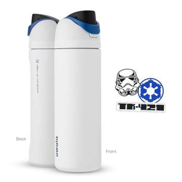 Owala Star Wars FreeSip Insulated Stainless Steel Water Bottle with Straw, BPA-Free Sports Water Bottle, Great for Travel, 24 Oz, Stormtrooper