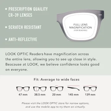 LOOK OPTIC Cosmo Reader - Lightweight Stylish Reading Glasses