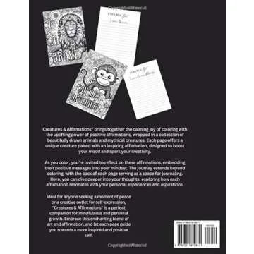 Creatures & Affirmations: Color & Reflect - A Unique Coloring Experience for Mindfulness