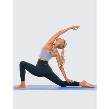 CRZ YOGA Womens Brushed Naked Feeling Workout Leggings 25" - High Waisted Gym Compression Tummy Control Yoga Pants True Navy Medium