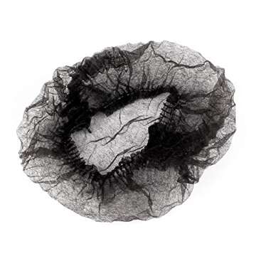 Yes!Fresh 100 Pieces Disposable 21 inch Non-Woven Bouffant Clip Caps Mob Mop caps hairnets Head Cover (Black)