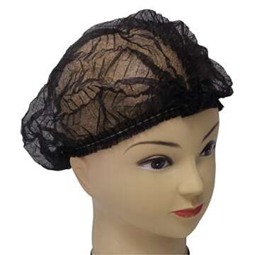 Yes!Fresh 100 Pieces Disposable 21 inch Non-Woven Bouffant Clip Caps Mob Mop caps hairnets Head Cover (Black)