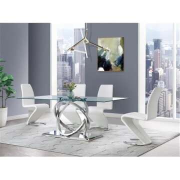 Global Furniture Elegant Dining Chair - Modern White Faux Leather Style