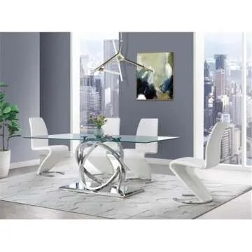 Global Furniture Elegant Dining Chair - Modern White Faux Leather Style