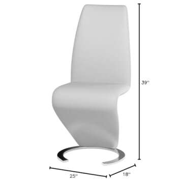Global Furniture Dining Chair White Faux Leather Comfort