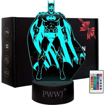 Color Changing 3D Night Light - The Batman Action Figure Lamp