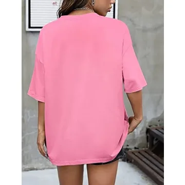 MISSACTIVER Women’s Oversized Graphic T-Shirt in Pink