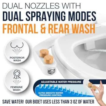 Clean Camper The Original RV Bidet Self-Cleaning Dual Nozzles | Non-Electric, Reversible Design | Easy Installation, RV Waterline Compatible | Adjustable Gentle Water Pressure | Eco-Friendly