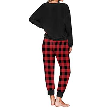 LookbookStore Casual Lounge Sets for Women Tie Dye Loungewear Sweatsuits Sets Cozy Home Plaid Checke...