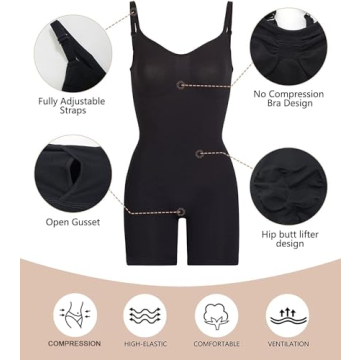 SHAPERX Tummy Control Bodysuit Butt Lifter Thigh Shaper
