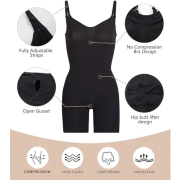 SHAPERX Tummy Control Bodysuit Butt Lifter Thigh Shaper