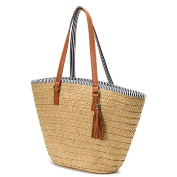 Epsion Straw Beach Bags Tote - Stylish Summer Accessory