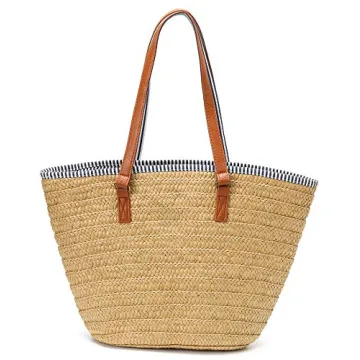 Epsion Straw Beach Bags Tote - Stylish Summer Accessory