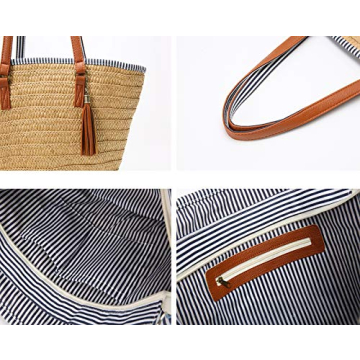 Epsion Straw Beach Bags Tote - Stylish Summer Accessory