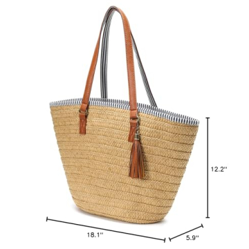 Epsion Straw Beach Bags Tote - Stylish Summer Accessory