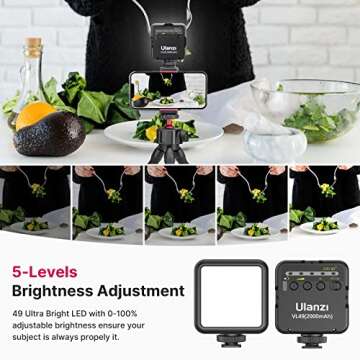 ULANZI Vlogging Kit for iPhone, Flexible Tripod for Cell Phone, iPhone Stand for Video Recording with Phone Mount, Fill Light & Charging Cable, Smartphone Vlog Setup