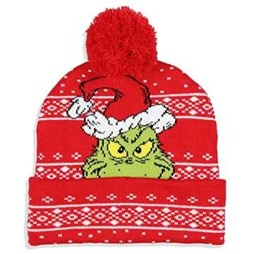 Grinch Holiday Scarf and Beanie Set for All Ages