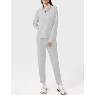 Casly Lamiit 2 Piece Fall Sets for Women Track Suit Half Zip Pullover Sweat Pants Athletic Clothing ...