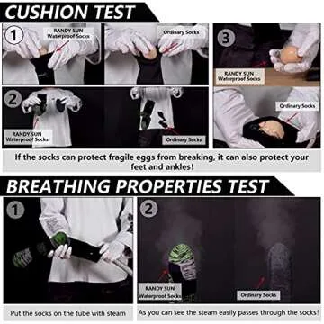 RANDY SUN 100% Waterproof Outdoor Sports Socks - Medium (2 Pairs)