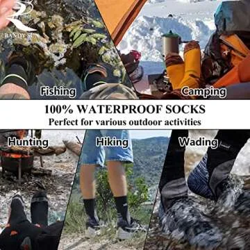 RANDY SUN 100% Waterproof Outdoor Sports Socks - Medium (2 Pairs)