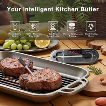 Smart Bluetooth Wireless Meat Thermometer with WiFi Long-Range