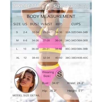 Trendy ZINPRETTY High Waisted Bikini Set for Women