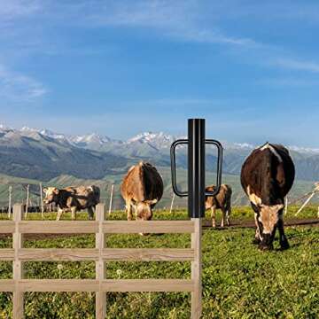 Gtongoko 12LB T Post Driver with Handles Heavy Duty Fence Post Driver Post Pounder for T-Posts，U Channel，Metal Post and Sign Post Pole Driver Tool,17 Inch Black