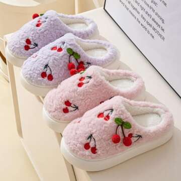Cozy iwhgrmp Cherry Slippers for Winter Comfort
