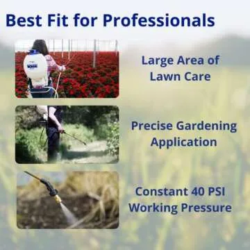 Sprayers Plus 105Ex Effortless Backpack Sprayer - 20V Lithium Long Battery Life with High Grade Seals & O-Ring, Brass Wand & Nozzle