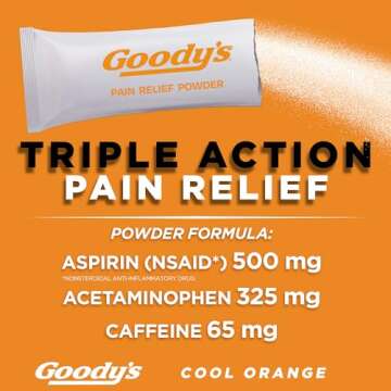 Goody's Headache Powder, Headache Relief with Acetaminophen and Aspirin, Cool Orange Flavor Dissolve...