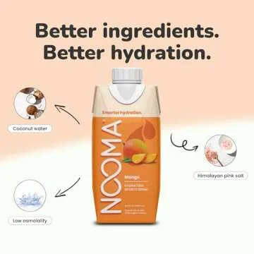 NOOMA Hydrating Sports Drink - Organic Coconut Water, Low-Calorie Electrolyte Drink - 12 Pack (16.9o...