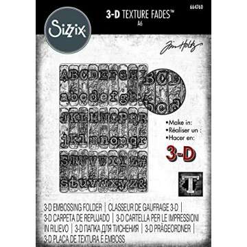 Sizzix 3D Texture Fades Embossing Folder 664760 Typewriter by Tim Holtz One Size, Multicolor