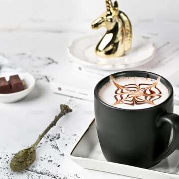 AUEAR, Retro Crystal Antique Alloy Spoon Coffee Tea Dessert Mini Ice Cream Decorative Spoons Set for Home Office (5 Pack)