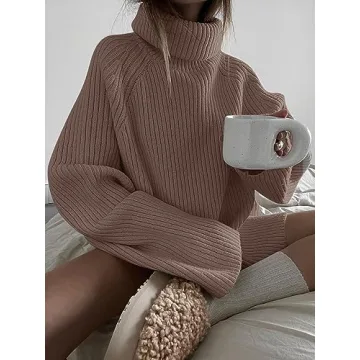 LILLUSORY Turtleneck Oversized Pullover for Women