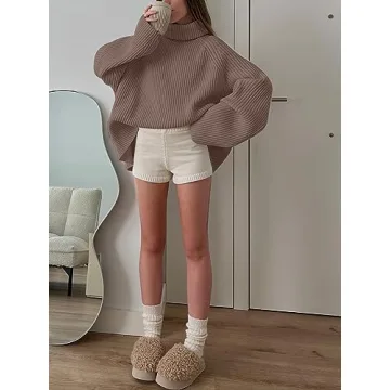 LILLUSORY Turtleneck Oversized Pullover for Women
