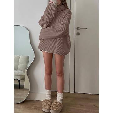 LILLUSORY Turtleneck Oversized Pullover for Women