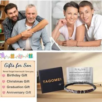 TAGOMEI Teen Boy Inspirational Morse Code Bracelet